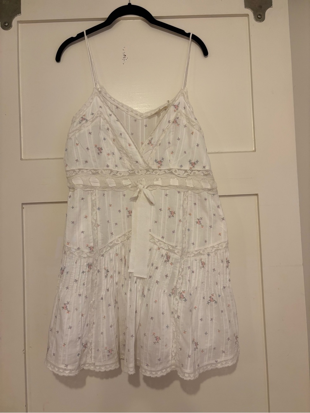 LoveShackFancy Sibelle Floral Embroidered Cotton Mini-Dress